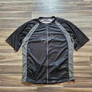 Fox Racing Cycling Jersey, Men's XL Full-Zip Gray & Black Mountain Biking